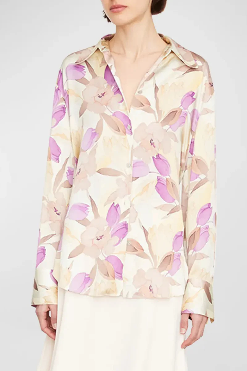 Vince Women's Floral Print Silk Shirt - Image 2