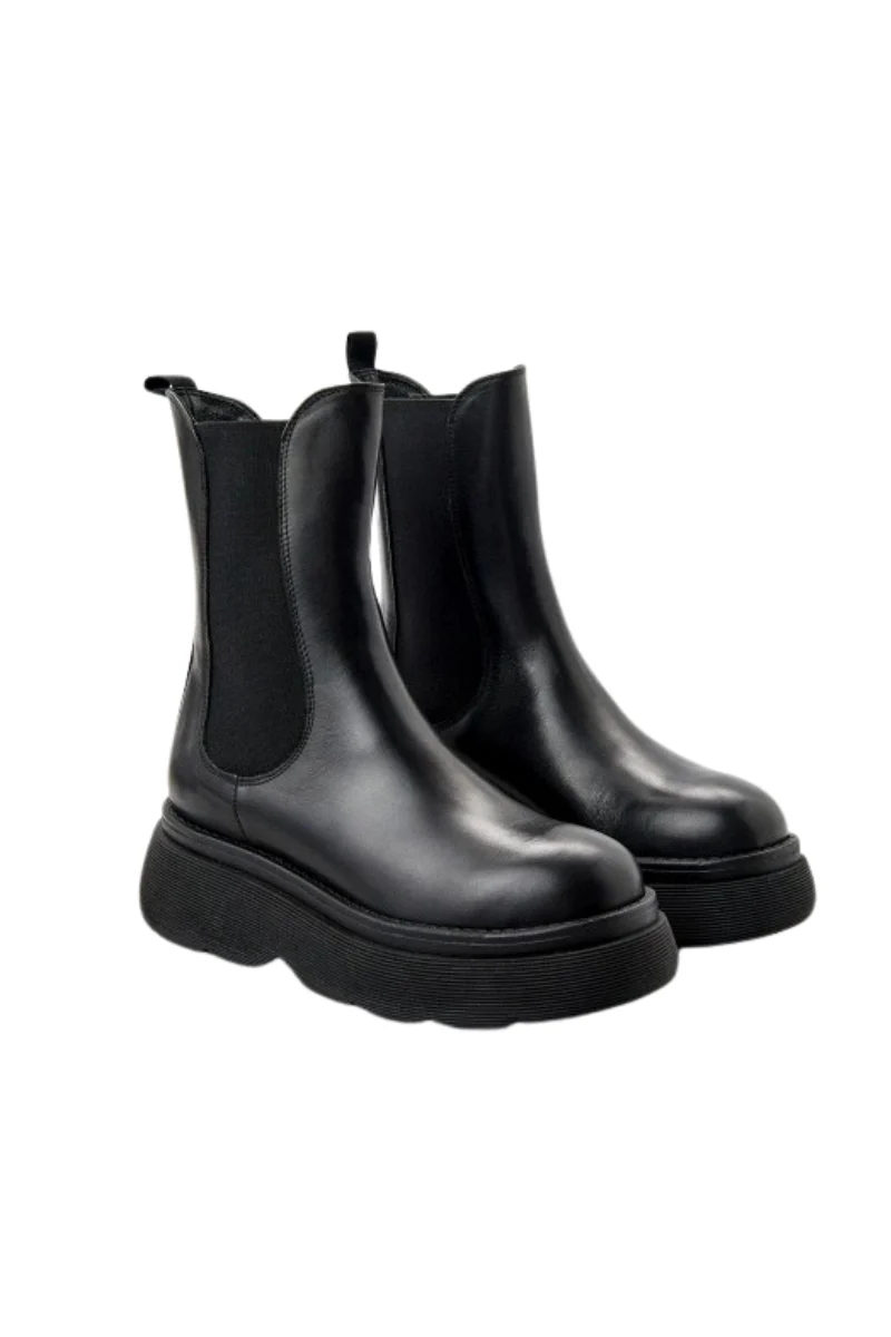 Weekend Leather Platform Ankle Boots