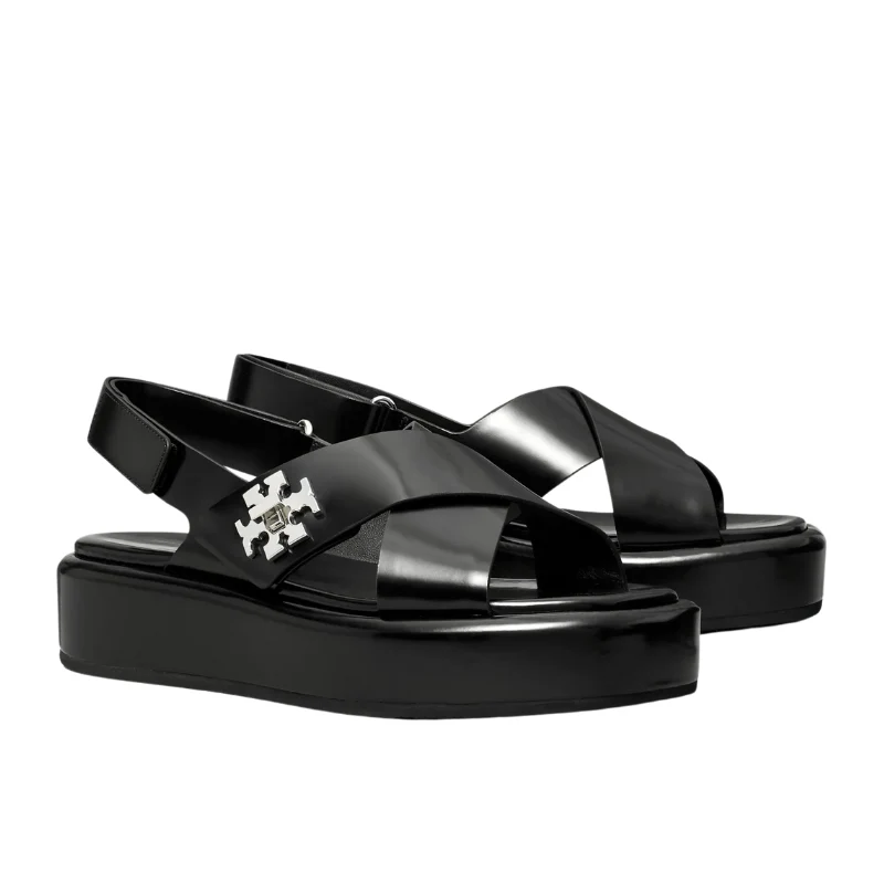Tory Burch 40mm T-Lock Platform Sandals β Black 170613 - Image 2