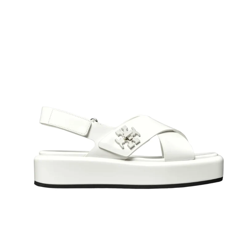 Tory Burch 40mm T-Lock Platform Sandals β White 170613