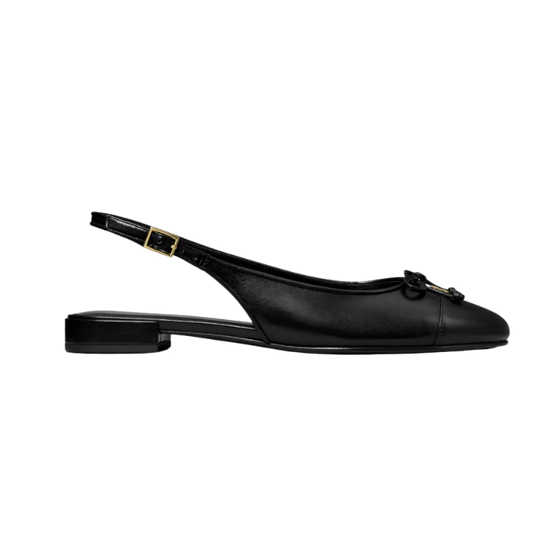 Tory Burch Cap-Toe Slingback All Black 166592