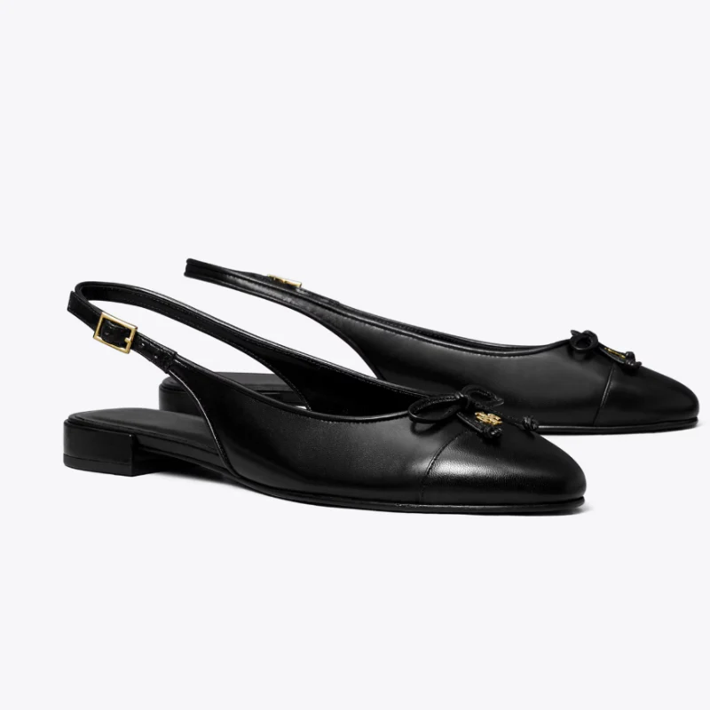 Tory Burch Cap-Toe Slingback All Black 166592 - Image 2