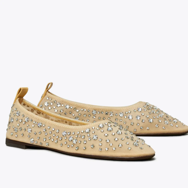 Tory Burch Crystal Ballet Flats Sheer 162066 - Image 2