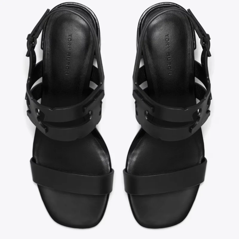 Tory Burch Ines Heeled Sandals Perfect Black 165257 - Image 3